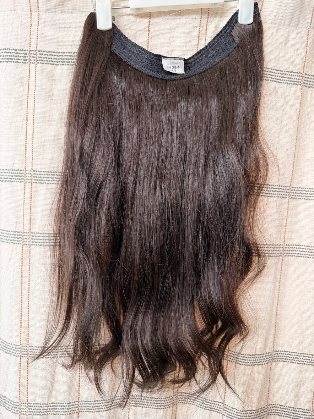 18” Natural Dark Brown Hidden Crown Clip-In Halo Hair Extension- 110g Daydream - Picture 3 of 3